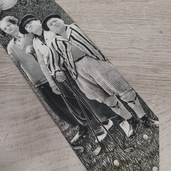Ralph Marlin Three Stooges Mens Golf Tie Preowned 1995 Polyester - Picture 2 of 5